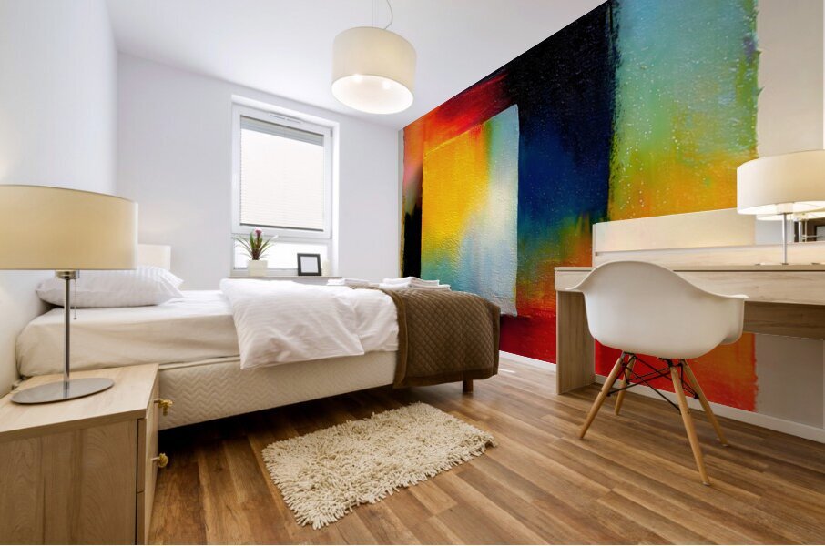 Chromatic Blocks II  – Patchwork Abstract Print Mural print