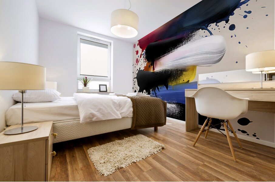 Stacked Tides – Layered Brush Columns Print Mural print