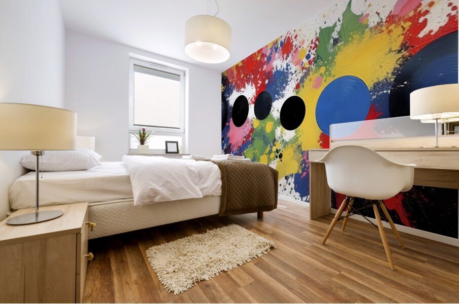 Orbital Dayglow – Splash & Orbs Abstract Print Mural print