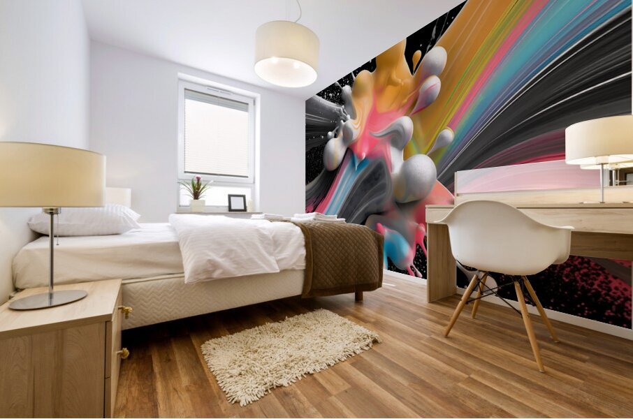 Arc Reactor – Neon Ribbon Abstract Print Mural print