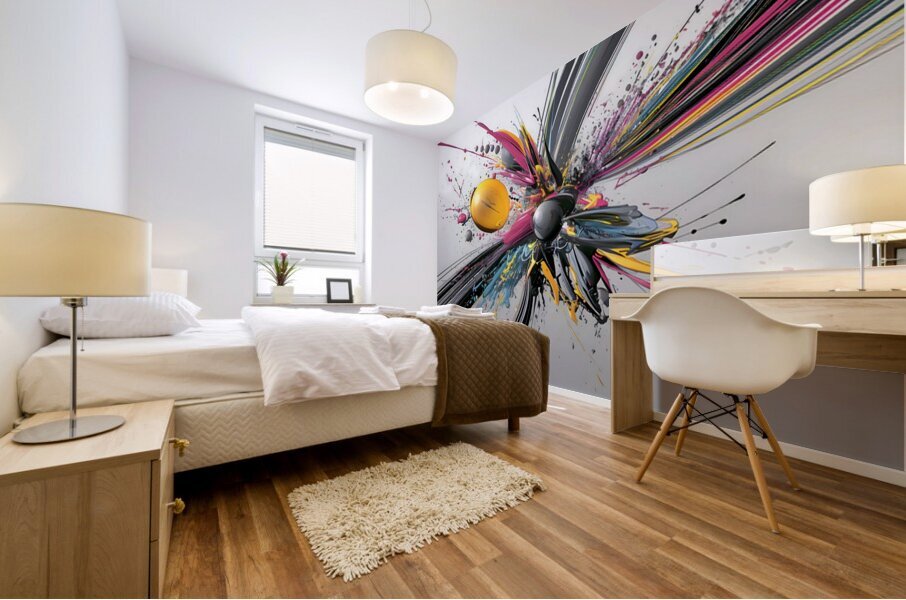 Vector Bloom – Kinetic Paint Splashes Print Mural print