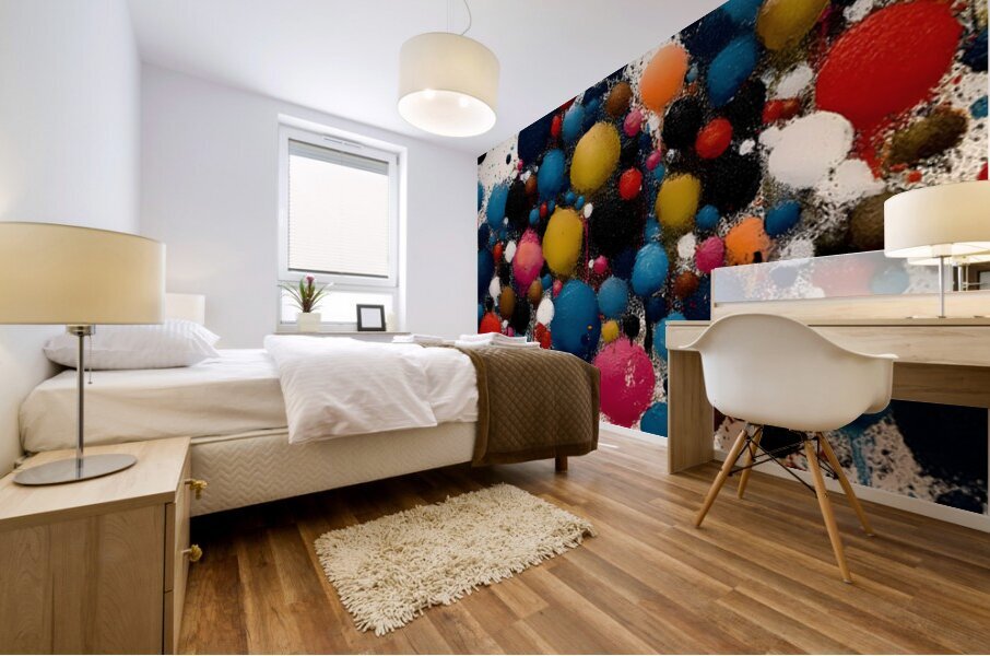 Balloon Room – Playful Pop-Color Abstract Print Mural print