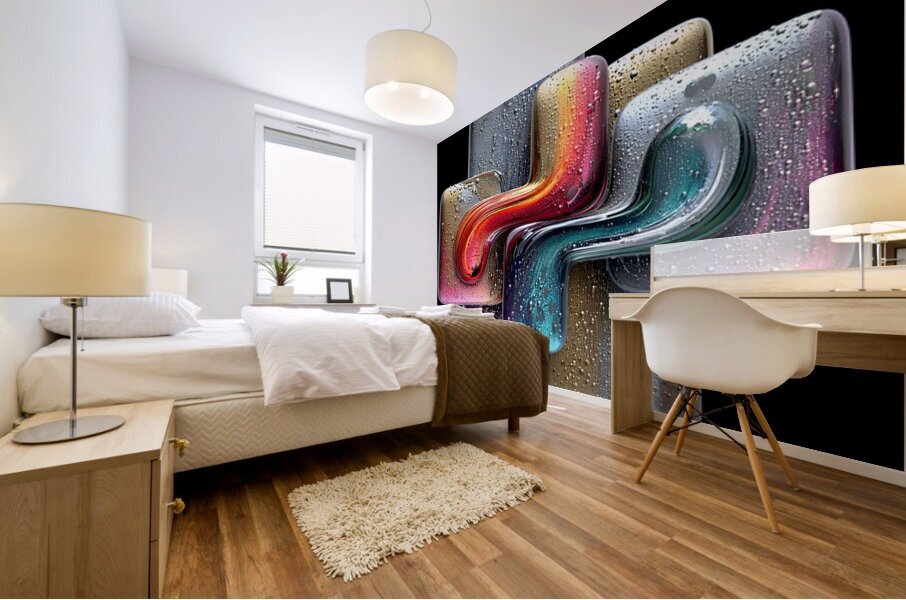 Puzzle Links – Interlocking Color Blocks Print Mural print