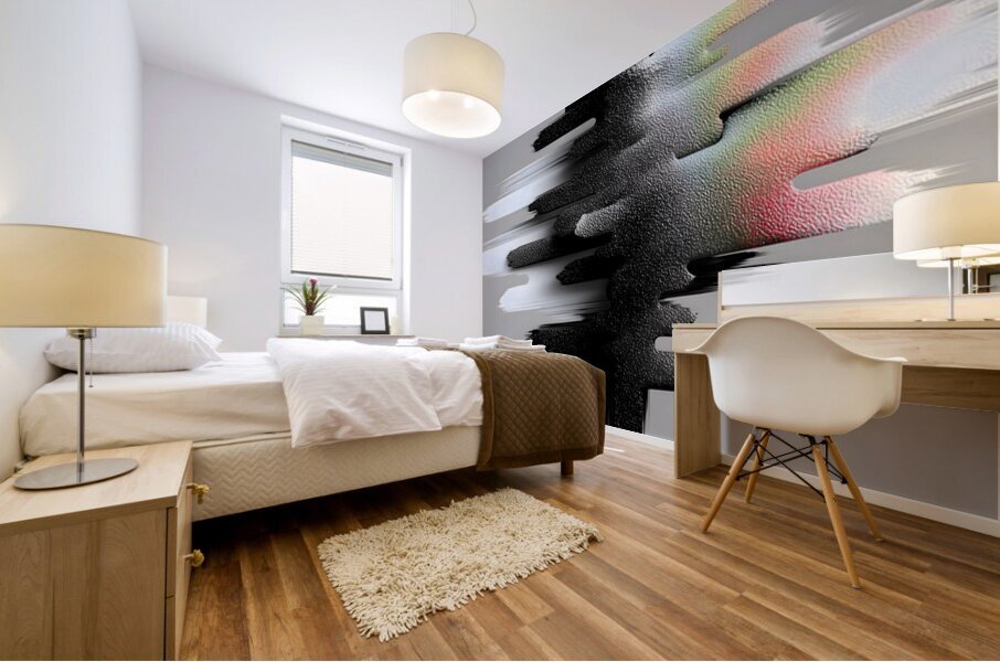 Monochrome Vector Pulse – Minimal Abstract Soundwave Print Mural print