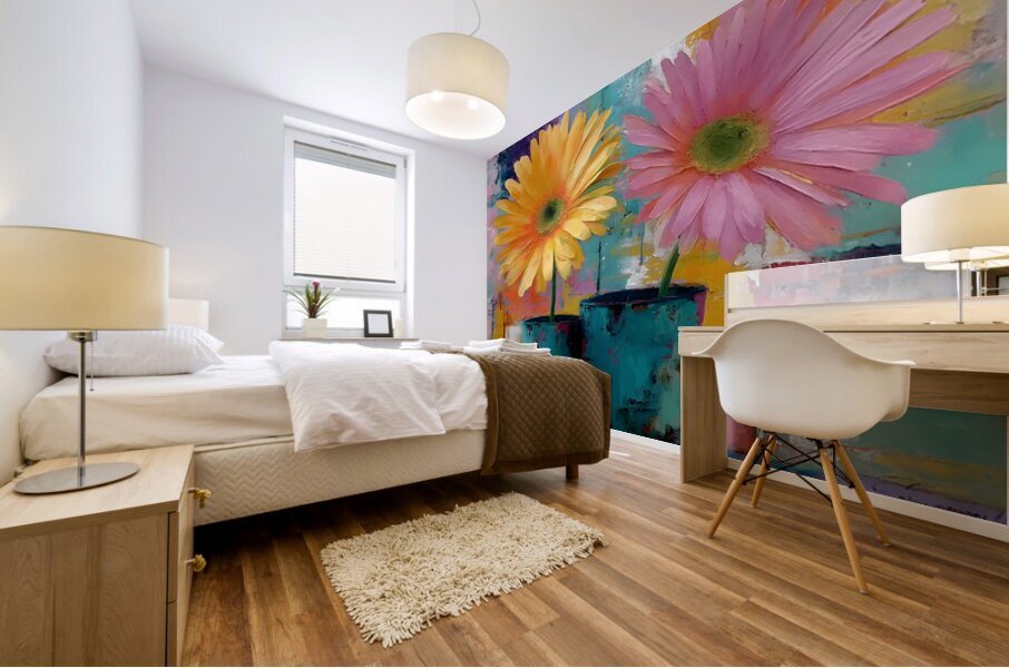 Patio Pots – Cheerful Gerbera Duo Print Mural print