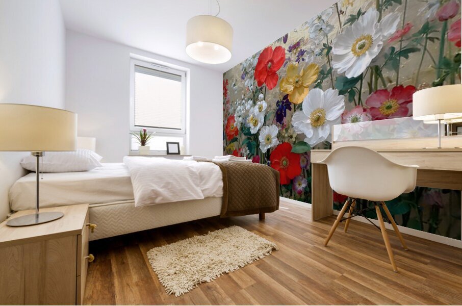 Poppy Reverie – Romantic Garden Art Print Mural print