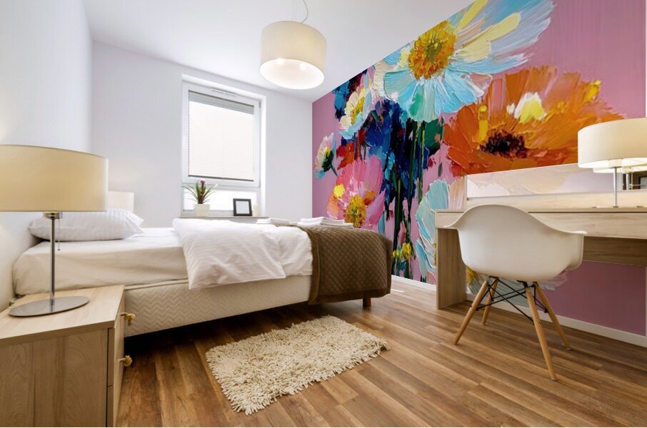 Pink Room Bouquet – Floral Still Life Print Impression murale
