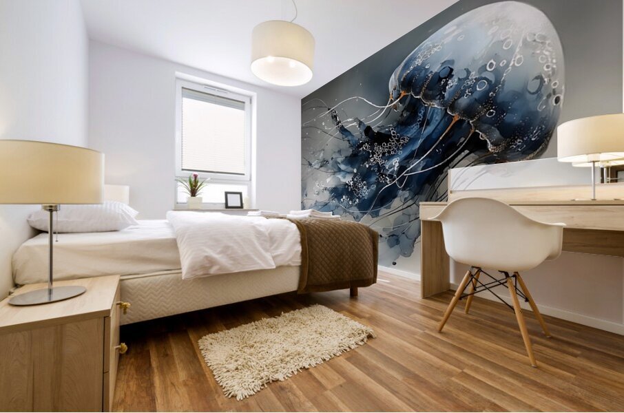Weightless Grace – Abstract Jellyfish Print Mural print
