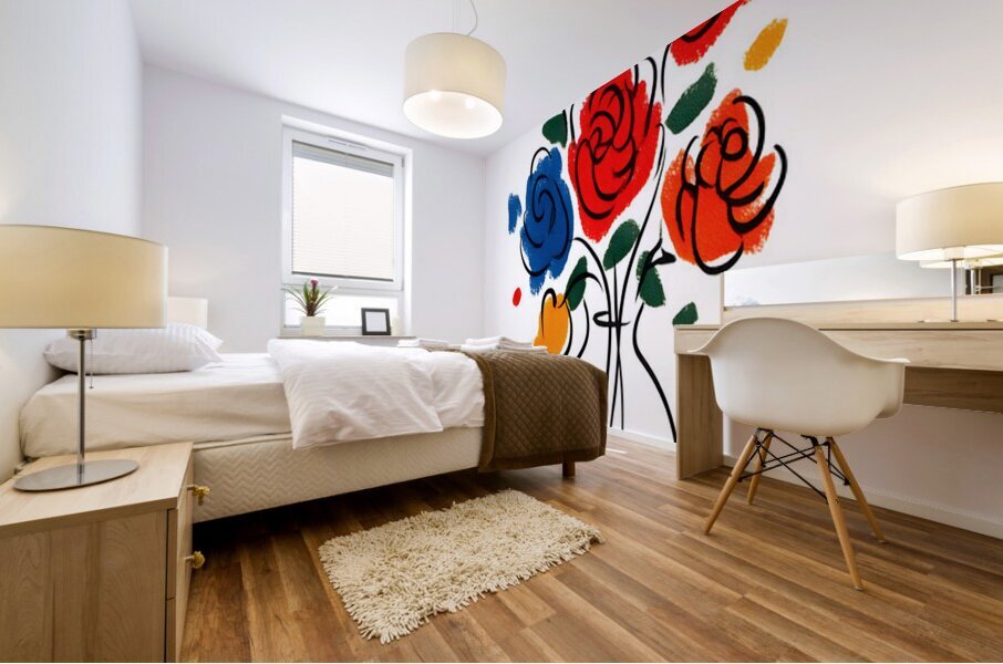 Joyful Lines – Modern Abstract Bouquet Print Mural print