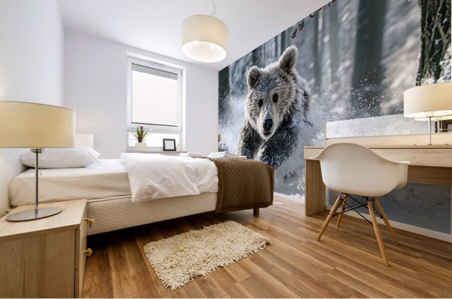 Frost Runner – Winter Bear Print Mural print