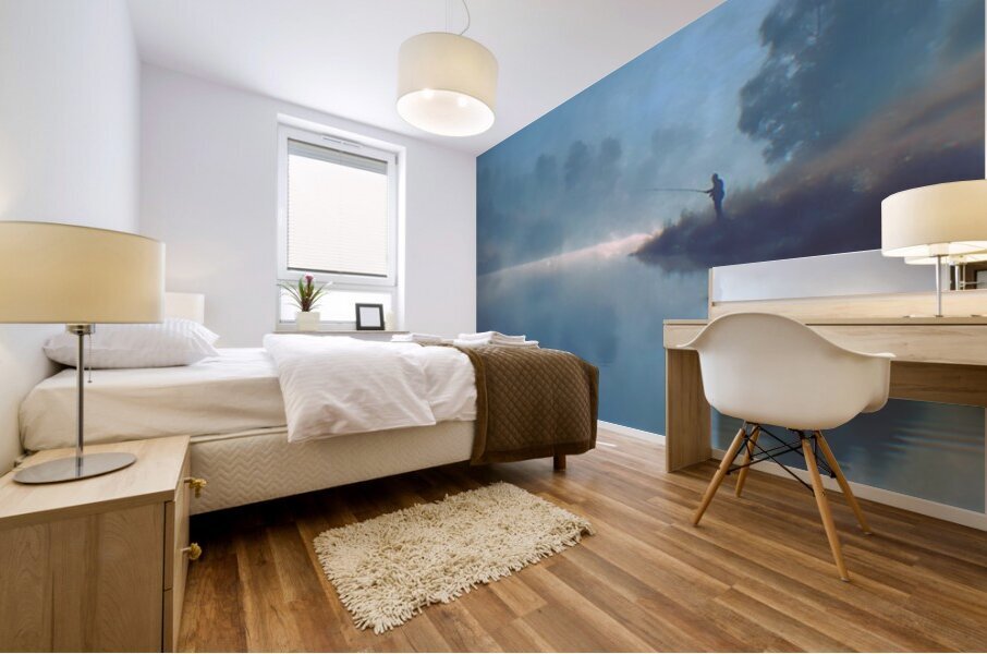 Quiet Cast – Mountain River Fishing Print Impression murale