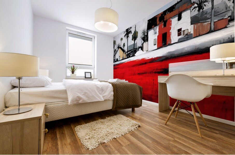 Crimson Lot - Coastal Village Print Impression murale