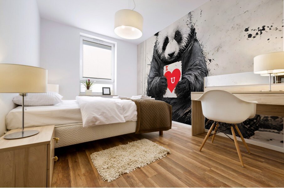 Street Panda – I Love You Print Mural print