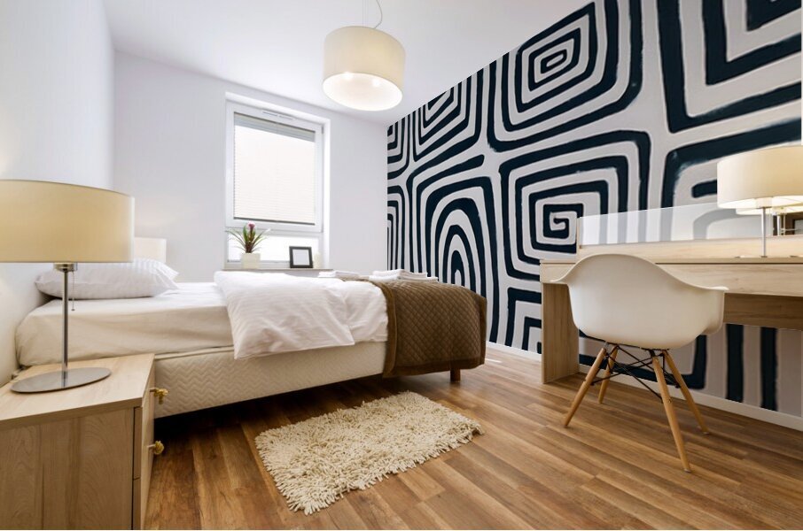 Urban Maze – Monochrome Abstract Print Mural print