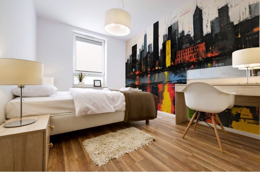 City Sparks – Abstract Skyline Print Mural print
