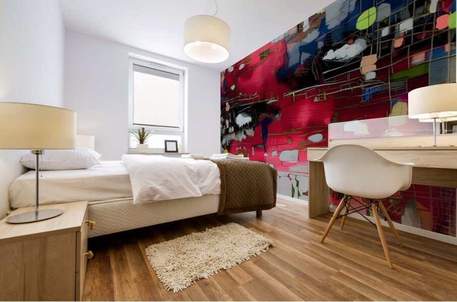 Red Storm – Abstract Expressionist Art Print Impression murale