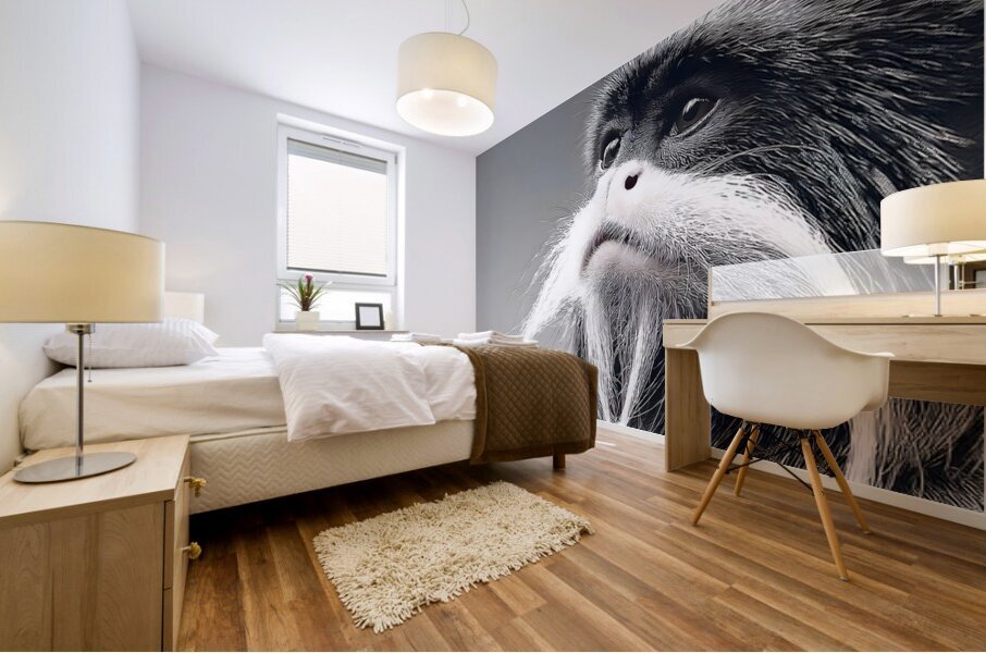 Emperor’s Gaze – Emperor Tamarin Monkey Portrait Print Mural print