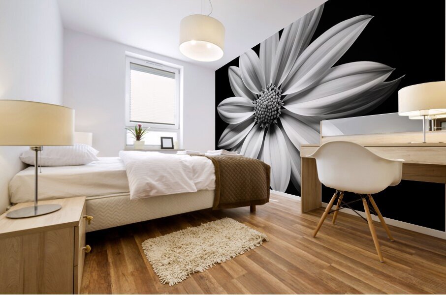 Echo in Silence – Monochrome Bloom Print Impression murale