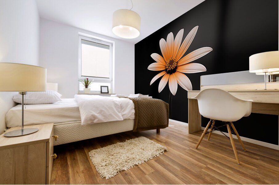 Amber Echo – Warm Toned Floral Minimalist Print Mural print