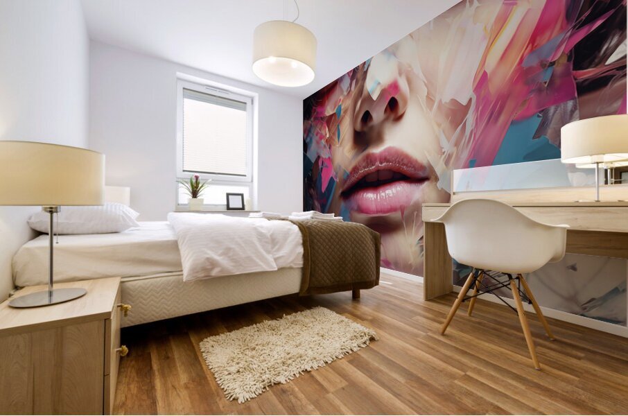 Fractured Grace – Abstract Portrait in Color Print Impression murale