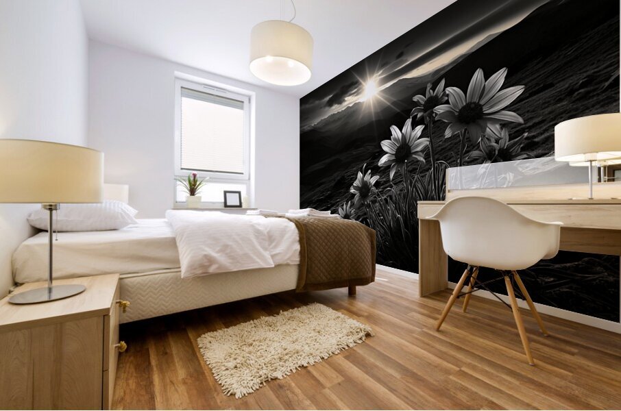 Twilight Bloom – Sunflowers at Dusk Print Impression murale