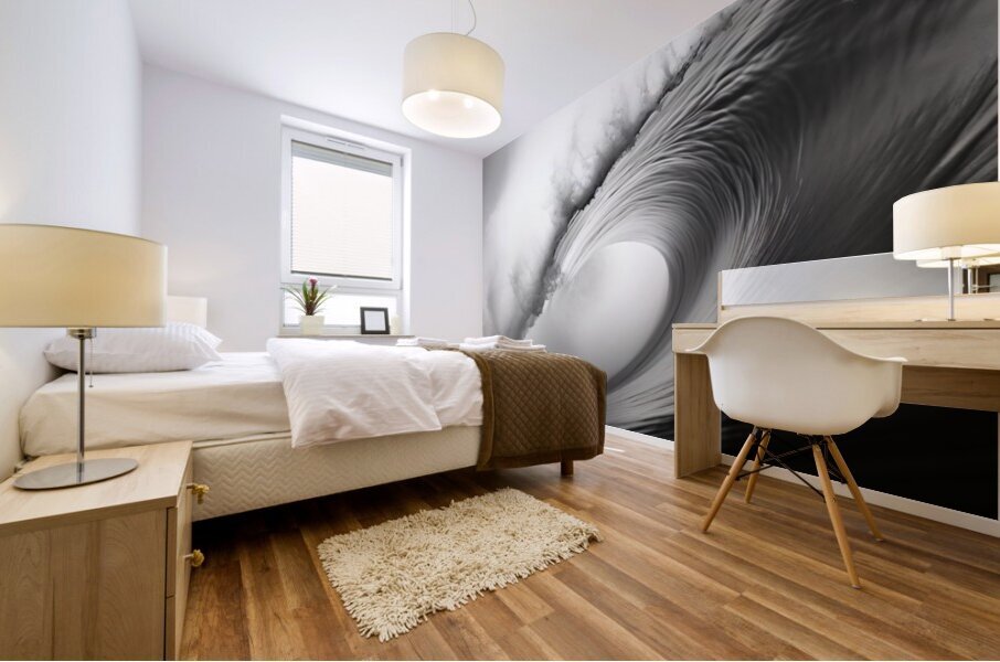 Vortex of Foam – Black & White Wave Print Mural print