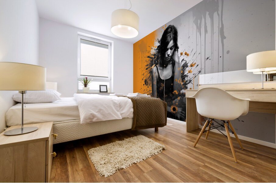 Contrast – Monochrome Splash Portrait Print Mural print
