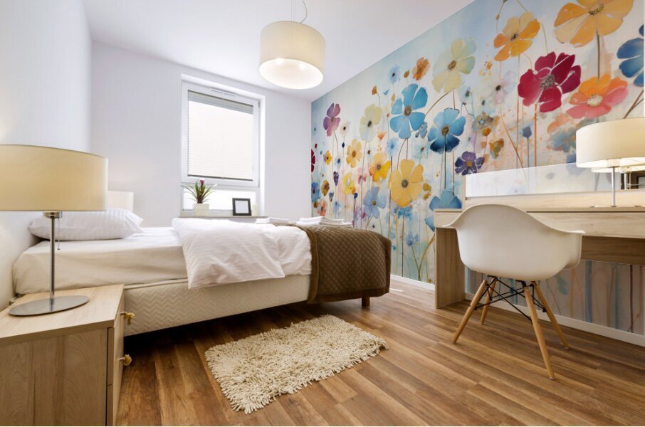 Flower Explosion – Colorful Wildflower Meadow Art Print Impression murale