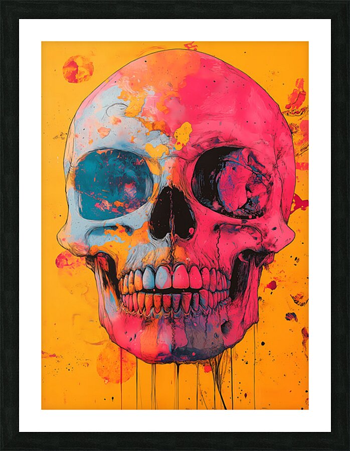 Uninhibited - Neon Skull Portrait Art Prints Impression et Cadre photo
