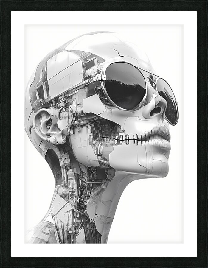 Echoes of Escher - Surreal Skull Line Art Prints Picture Frame print