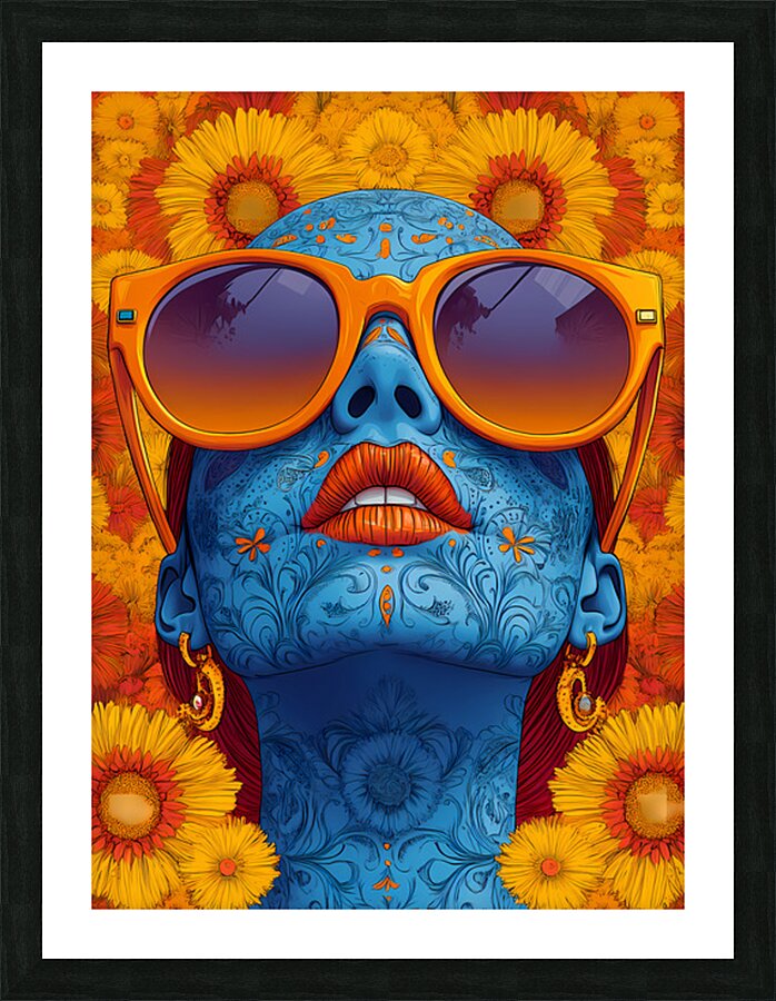 Chill - Pop Surreal Sugar Skull Portrait Art Prints Picture Frame print