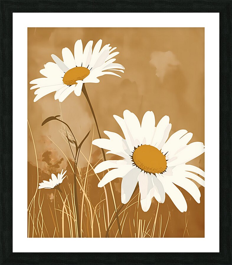 Wild Wild Daisies - Rustic Daisy Floral Art Prints Picture Frame print