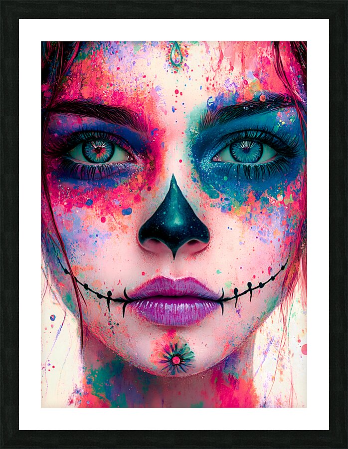 Chica Fiestera De Los Muertos - Party Girl Of The Dead - Dia de los Muertos Art Prints Impression et Cadre photo
