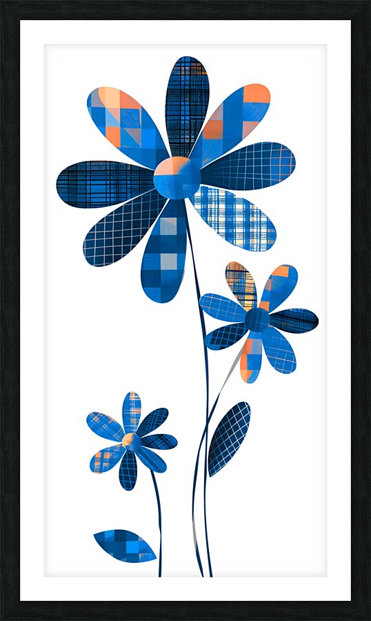 Plaid Botanica 16 - Graphic Floral Art Prints Picture Frame print