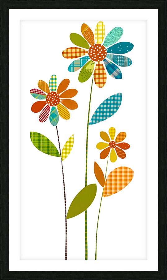 Plaid Botanica 2 - Modern Floral Art Prints Picture Frame print