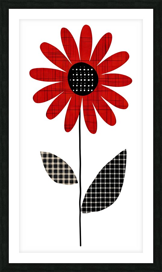 Plaid Botanica 10 - Graphic Floral Art Prints Picture Frame print