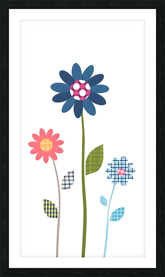 Plaid Botanica 12 - Contemporary Floral Art Prints Picture Frame print