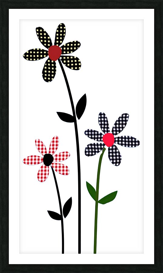 Plaid Botanica 8 - Contemporary Floral Pattern Art Prints Picture Frame print