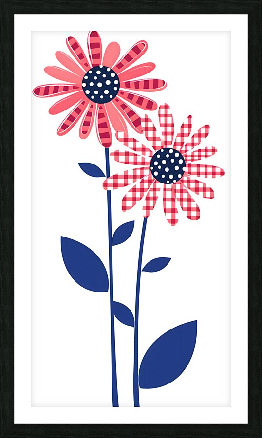 Plaid Botanica 6 - Graphic Floral Art Prints Picture Frame print