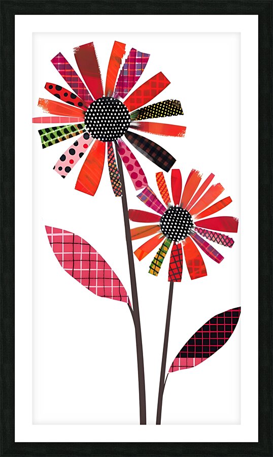 Plaid Botanica 23 - Modern Floral Art Prints Picture Frame print