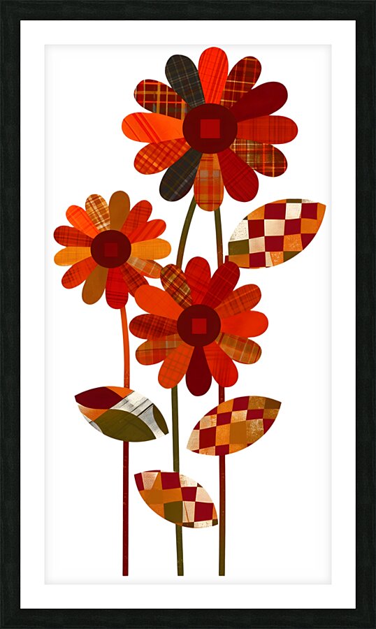 Plaid Botanica 3 - Contemporary Floral Art Prints Impression et Cadre photo
