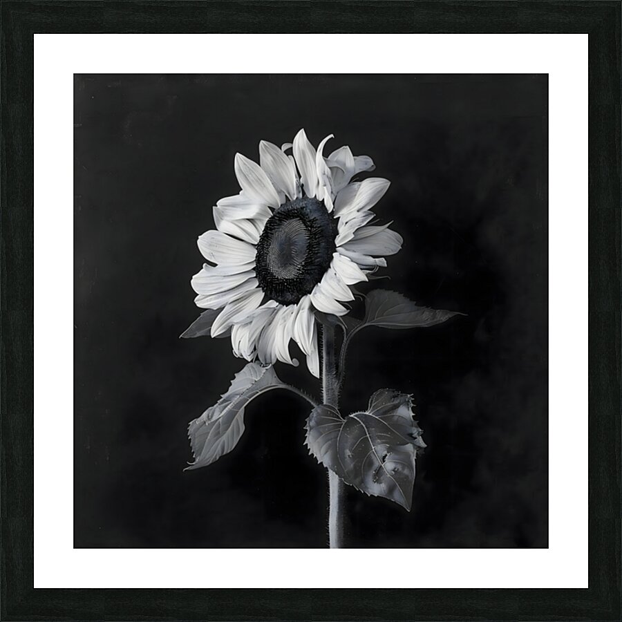 Sunflower Selfie 2 - Sunflower Portrait Art Prints Picture Frame print