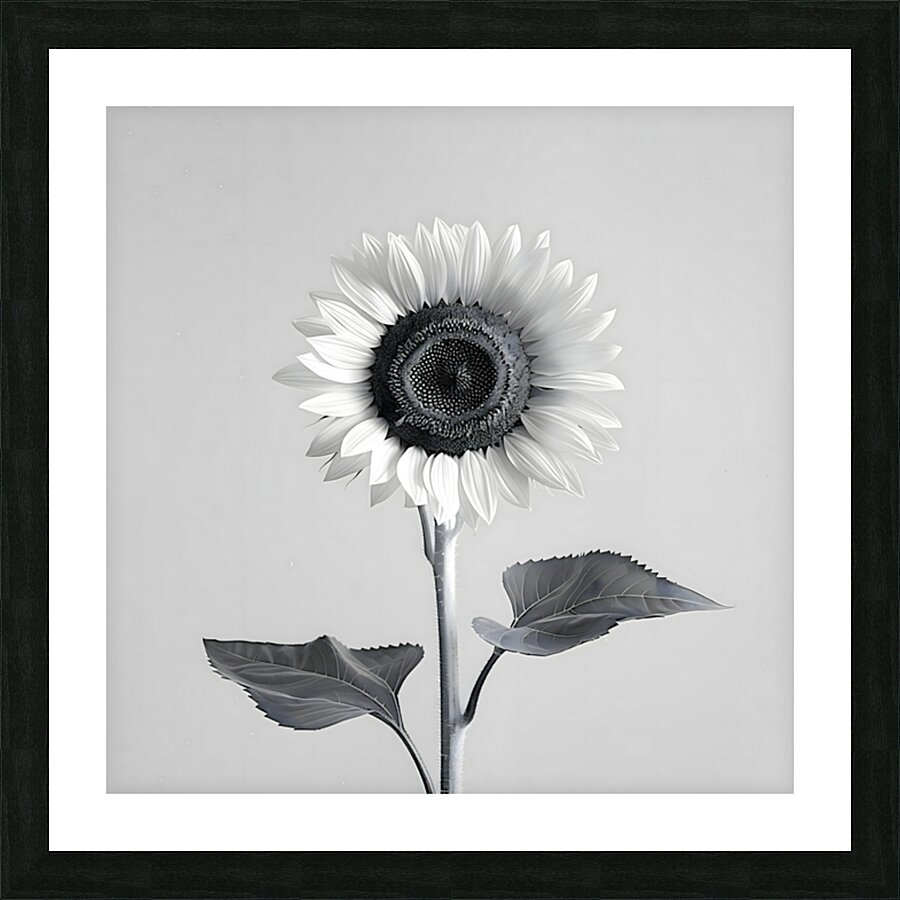 Sunflower Selfie 5 - Sunflower Portrait Art Prints Picture Frame print