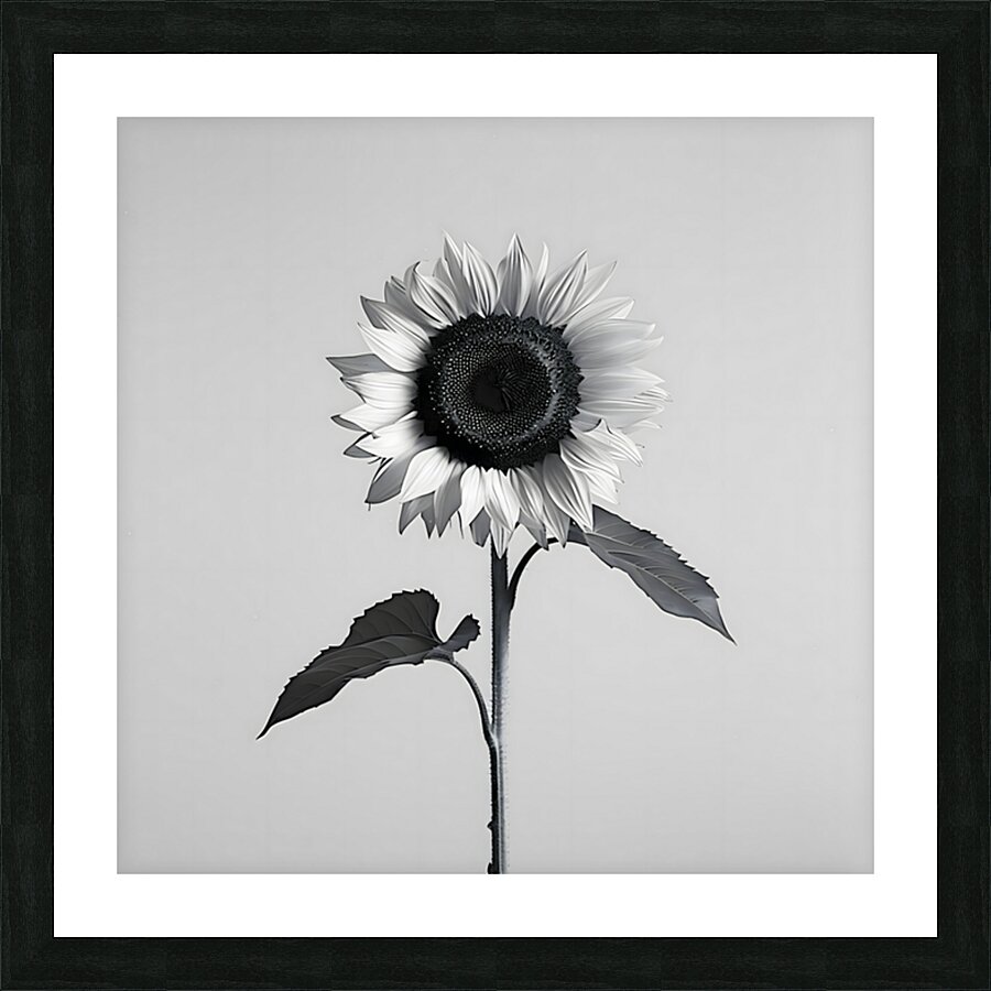 Sunflower Selfie 3 - Sunflower Portrait Art Prints Picture Frame print