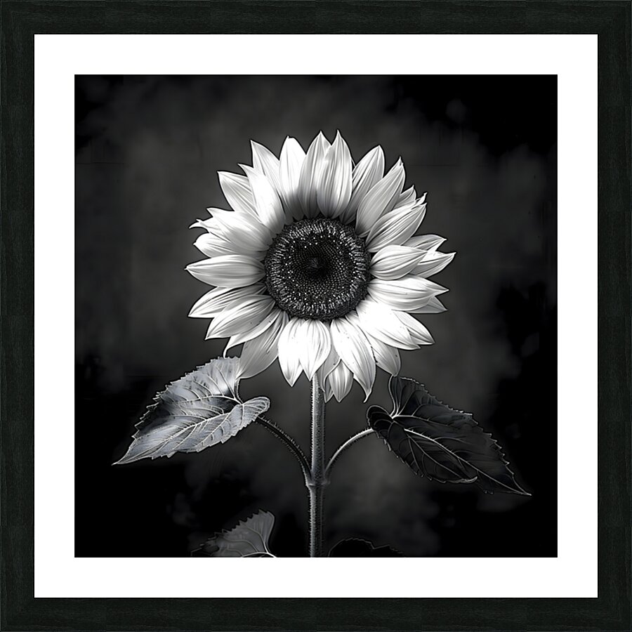 Sunflower Selfie 1 - Sunflower Portrait Art Prints Picture Frame print