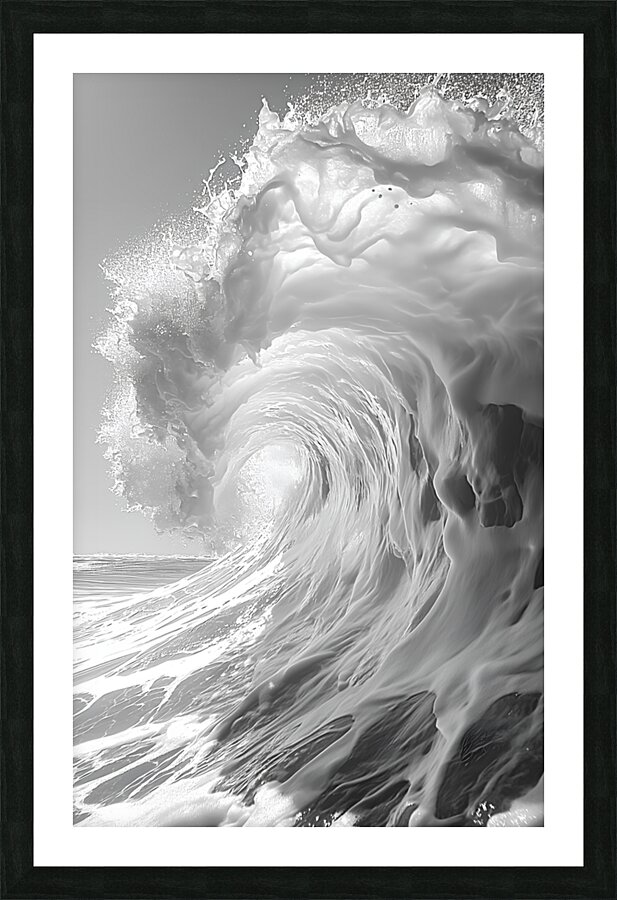Shore Break - Black & White Wave Art Prints Picture Frame print