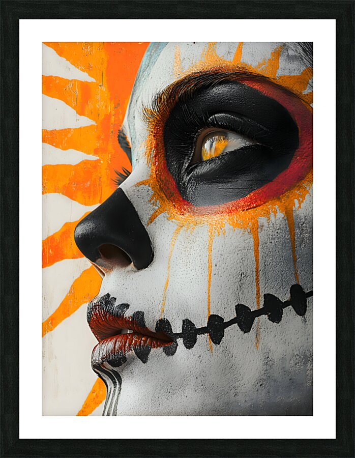 Hija Del Sol Azteca - Daughter Of The Aztec Sun - Dia de los Muertos Art Prints Picture Frame print