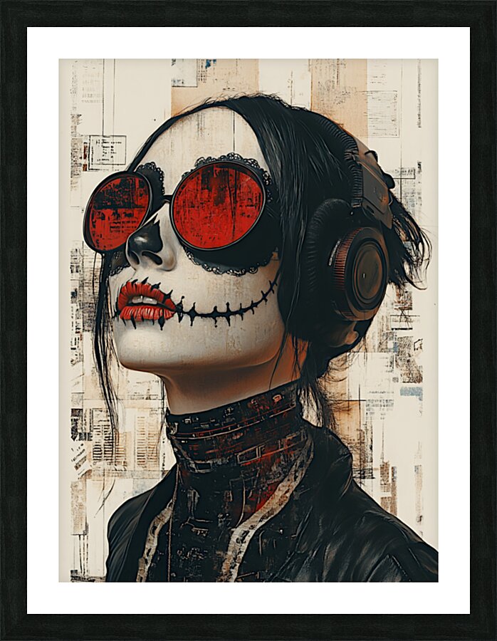 La Catrina Sonora - The Sonic Catrina - Dia de los Muertos Art Prints Picture Frame print