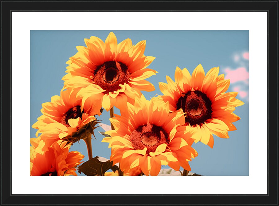 Golden Giants - Sunflower Portrait Art Prints Picture Frame print