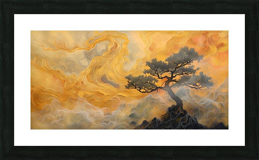 Kintsugi No Kumo 金継ぎの雲 - Clouds Of Kintsugi - Japanese Abstract Art Prints Picture Frame print